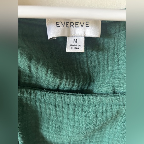 Evereve Forest Green Crinkle Blouse - Picture 2 of 4